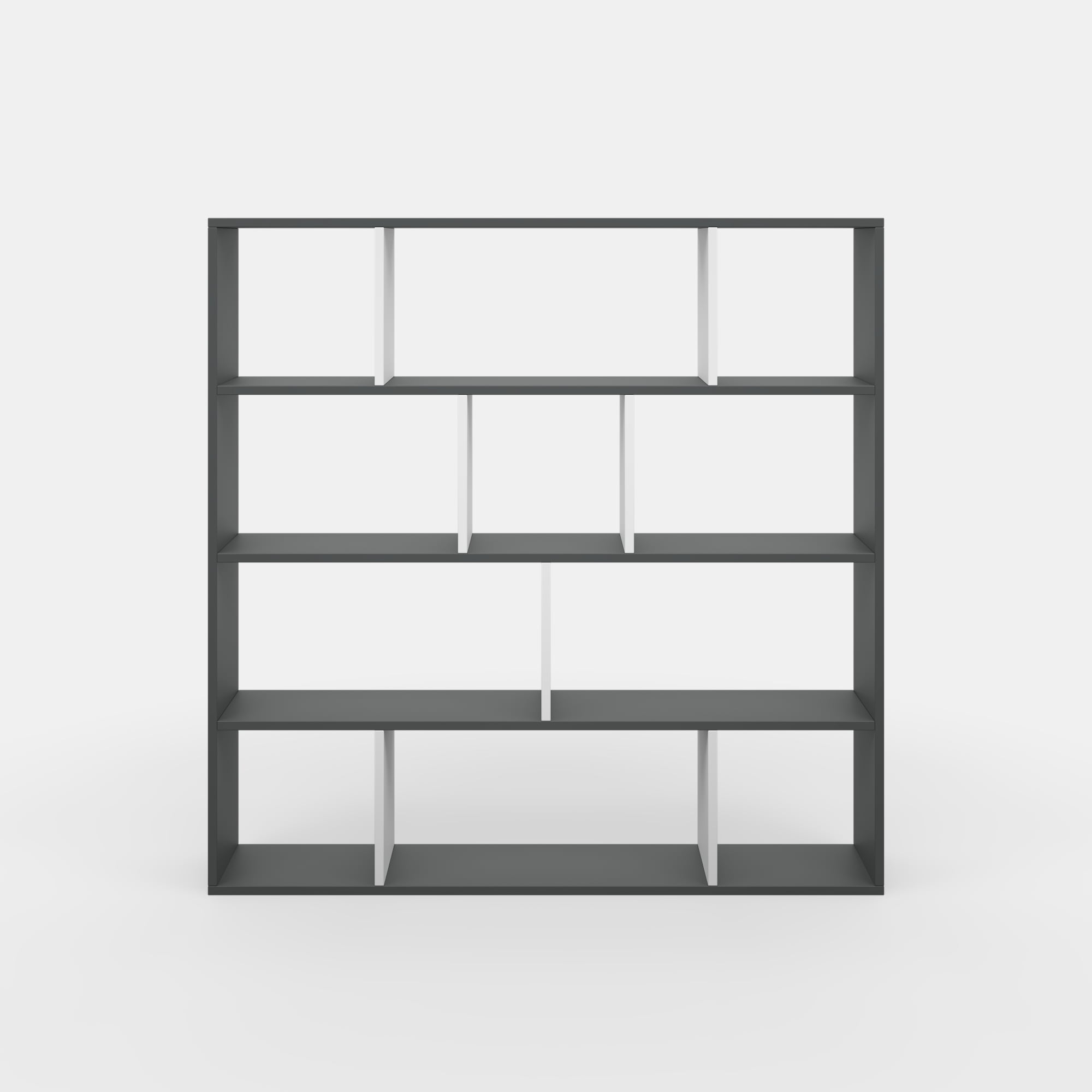 Ada Home Decor Hobdi 4 Tier Open Shelf Cube Modern Bookcase, Anthracite/White