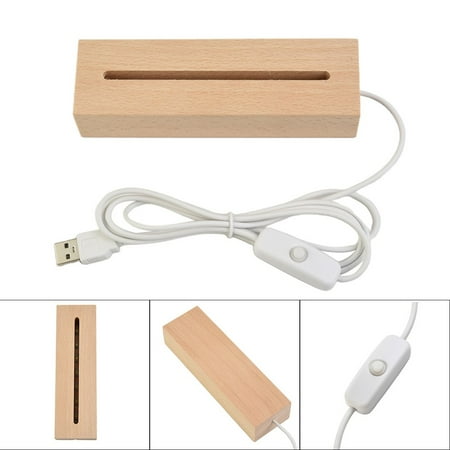 

LED Light Display Stand Rectangle Base Wooden Lamp Holder Resin Epoxy Art Craft