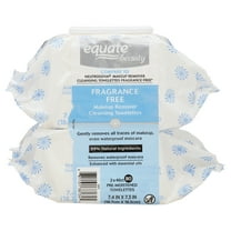 Equate Fragrance Free Makeup Remover Cleansing Towelette Wipes for Face Care by Removing Waterproof Mascara (80 Count), Compare to Neutrogena® Makeup Remover Cleansing Towelettes Fragrance Free