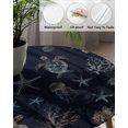 thumbnail image 5 of Marine Sea Turtle Starfish Coral Shell Fitted Round Tablecloths Elastic Edged Table Covers 45"-54",Ocean Octopus on Navy Blue Waterproof Dining Room Kitchen Table Cloth for Holiday Party Tables Decor, 5 of 8