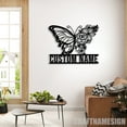thumbnail image 2 of Craftnamesign Personalized Butterfly Floral Metal Wall Art, Custom Butterfly Floral Name Sign Decor, 2 of 5