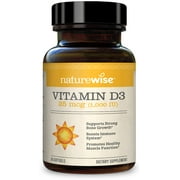 NatureWise Vitamin D3 1000iu (25 mcg) 1 Month Supply for Healthy Muscle Function, Bone Health and Immune Support, Non-GMO, Gluten Free in Cold-Pressed Olive Oil, Packaging May V, 30 Count
