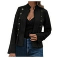 thumbnail image 3 of Jackets for Women Winter Jackets for Women Vintage Women's Suede Long Sleeve Jacket Retro Style Suede Outerwear for Fall And Winter, 3 of 7