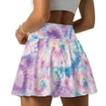 thumbnail image 2 of FUIALDOLG Womens Tie Dye Athletic Skorts Purple Tie Dye Pleated Workout Tennis Skirts with Pocket Lady Golf Skort with Pockets Soft Activewear for Summer,XL, 2 of 8