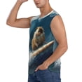 thumbnail image 3 of Haiem Men's Surfing Guinea Pig Print Tank Tops Summer Sleeveless Cut Off Workout T-Shirts Fitness Vest Athletic Undershirts-Medium, 3 of 8
