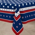 thumbnail image 4 of Fourth of July Tablecloth Memorial Day Patriotic Table Cloth American Flag, Stars Table Cloths for Indoor and Outdoor Kitchen Dining-60 x102 Rectangle, 4 of 6