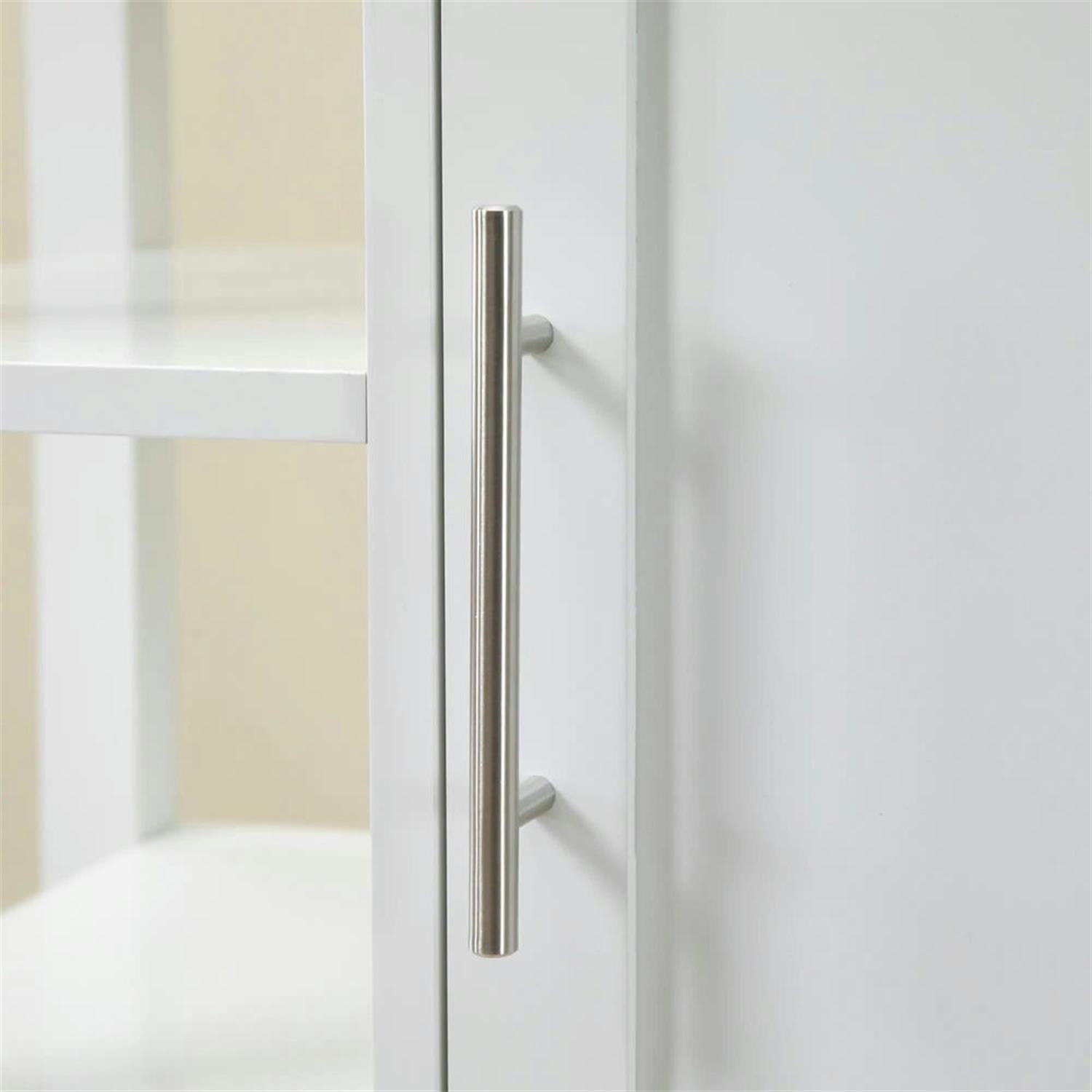 Demi Bonn Kitchen Island Cart on Wheels with Storage, Rolling Dining Room Serving Utility Carts Mobile Movable with Solid Wood Top and Drawer, White