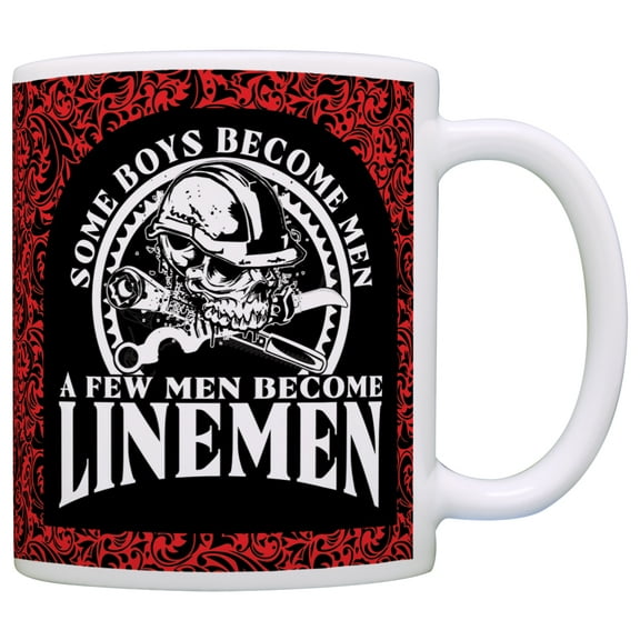ThisWear Some Boys Become Men Few Become Linemen Dad Coffee Mug Paisley