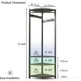 thumbnail image 3 of Corner Coat Rack, Entryway Hall Tree with 6 Double Hooks & Storage Shelf, Wooden Corner Clothes Rack Shoe Shelf Organizer for Home, 3 of 6