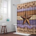 thumbnail image 6 of Country Stars Shower Curtain for Bathroom Decor, Purple Wood Grain Bless Our Home Farmhouses Waterproof Fabric Shower Curtain, 48"x72" Set with 12 Hooks, 6 of 9