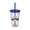 Dark Blue, variant on Tumbler with Straw, 16oz Plastic Tumbler Cup with Lid and Straw Good Vibes