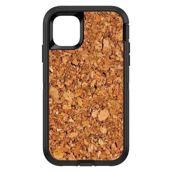 DistinctInk Custom SKIN / DECAL compatible with OtterBox Defender for iPhone 11 Pro (5.8" Screen) - Dark Cork Board Image Print - Printed Cork Image