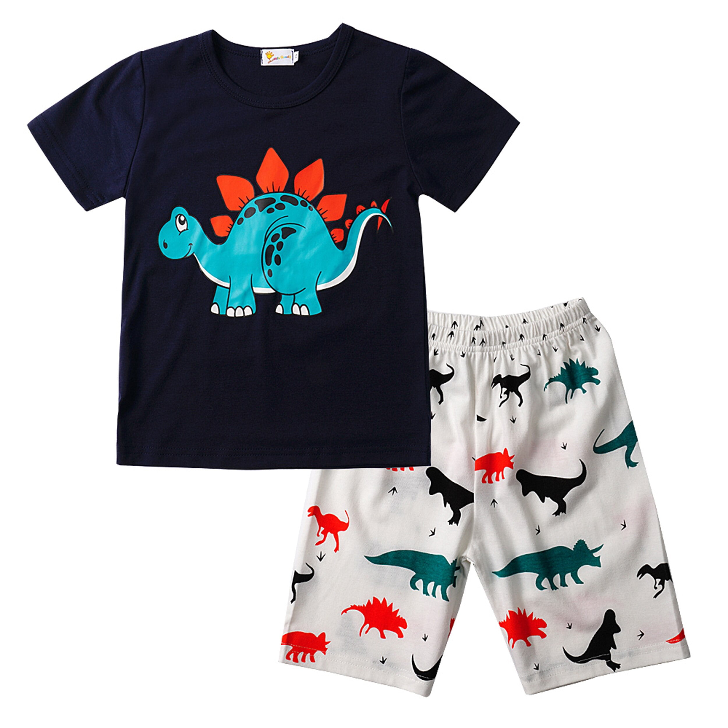 Little Big Boys Summer Pajamas Short 100% Cotton Kids Pjs Sets 2T-7T ...