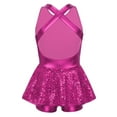 thumbnail image 2 of YiZYiF Kids Girls Sequins Dance Dress Leotard Ballet Jazz Latin Tap Dance Costume Gymnastic Jumpsuit Rose 8, 2 of 7