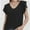 Black, variant on Womens Summer Tops Ruffle Short Sleeve V Neck T-Shirts Casual Loose Fit
