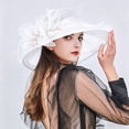thumbnail image 6 of Derby Hat For Women 2026 Church Cap Hats Kentucky Derby Cocktail Flower Hat Sun Caps Wide Brim Leaf Flower Bridal Shower Hat Wedding Guest Hat Sun Hats For Women Garden Party Hat, 6 of 8