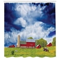 thumbnail image 3 of Ambesonne Country Shower Curtain, Warehouse Barn Scenery, 69"Wx70"L, Apple Green White, 3 of 3
