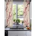 thumbnail image 2 of Spring Flowers Sheer Curtains 54 Inch Length 2 Panels Set for Living Room/Bedroom, Country Pink Peach Blossoms Botanical Floral Kitchen Curtains Grommet Curtains Window Treatments 42"x54"x2, 2 of 7