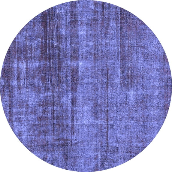 Ahgly Company Indoor Round Abstract Blue Modern Area Rugs, 6' Round