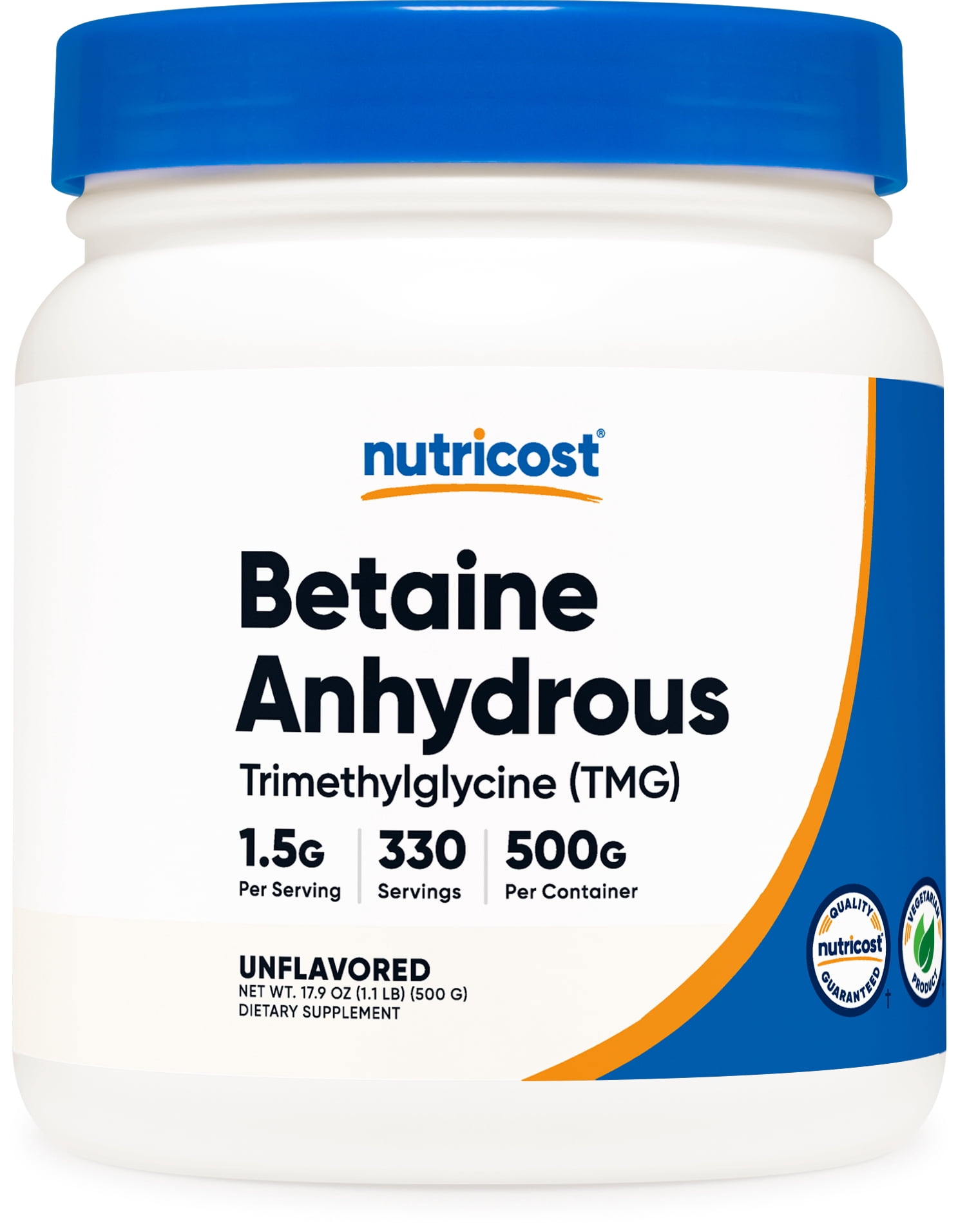 Nutricost Betaine Anhydrous Trimethylglycine (TMG) Powder 500 Grams- Amino Acid Supplement