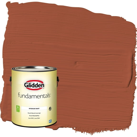 Glidden Fundamentals Ancient Copper / Orange Semi-Gloss Interior Paint, 1 Gallon