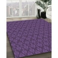 thumbnail image 3 of Ahgly Company Machine Washable Indoor Round Transitional Purple Iris Purple Area Rugs, 7' Round, 3 of 7