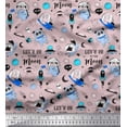 thumbnail image 1 of Soimoi Velvet Fabric Planet,Rocket & Astronaut Animals Cartoon Print Fabric by Yard 58 Inch Wide, 1 of 3