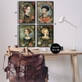 thumbnail image 3 of Stupell Industries Nouveau Ladies with Floral Borders Portrait Painting Black Framed Art Print Wall Art, 16 x 24, Set of 4, 3 of 8