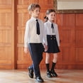 thumbnail image 3 of Girls' School Uniform Outfit 3 Piece Set with Long Sleeve Button Down Shirt and Pleated Skirt,3-18 Years, 3 of 5