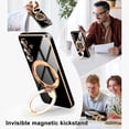 thumbnail image 3 of Black Magnetic Case for Galaxy S24 [Compatible with MagSafe] with Ring Stand [Built-in Camera Lens Protector] Glitter Electroplated Slim Protective Cover, Samsung Galaxy S24 Case, 3 of 6