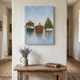 thumbnail image 3 of Canvas Wall Art, Coastal Nautical Christmas Framed Canvas Prints for Living Room Bedroom, Ocean Sailboat Xmas Trees Gallery Wrapped Wall Decor for Home Office, Gifts, 12"x16" Ship Next Day, 3 of 9