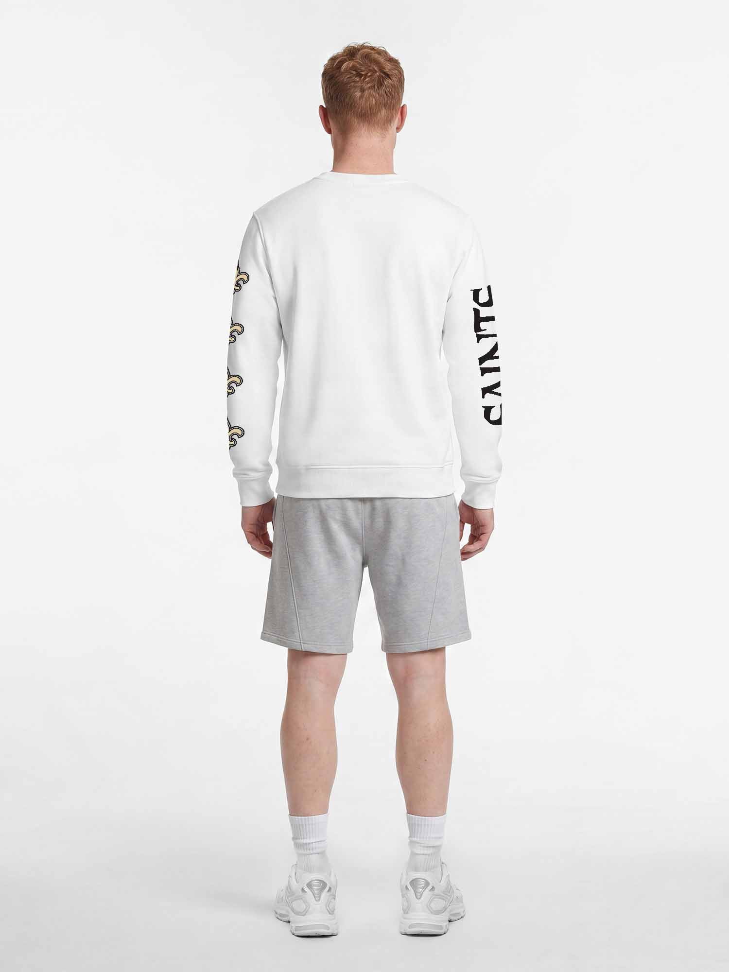 New Orleans Saints Reebok Mens White Crew Sweatshirt