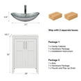 thumbnail image 6 of ELECWISH 24 Inches Bathroom Vanity in White Finish with Glass Boat-Shaped Vessel Sink, Single Bathroom Vanity with Top, 2-Door Cabinet, 6 of 13