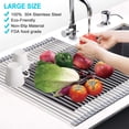 thumbnail image 3 of Yeacher Over The Sink Dish Silicone Storage Rack Foldable Dish Drying Rack Multipurpose Roll-Up 304, 3 of 8