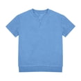 thumbnail image 4 of Boys V Neck Waffle Knited T Shirts Short Sleeve Summer Tees Kids Teen Loose Fit Soft Basic Youth Tops 4-14Y, 4 of 9