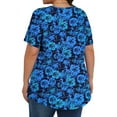 thumbnail image 4 of Fantaslook Womens Plus Size Tops Tunic Short Sleeve Shirts Floral Blouses Loose Summer Tops, 4 of 6