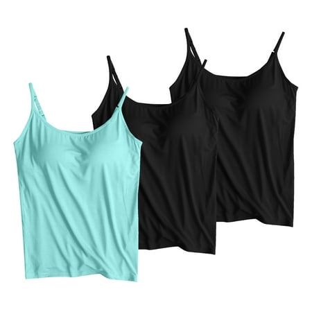Value for Money  3PC Tank Top  Padded Bra  Neck Strap  Basic Layer  Sleeveless  Summer 2024  Women s  Comfort Fit  Quick Dry  Lightweight  Versatile  Workout  Leisure  Nursing Bra | Green M