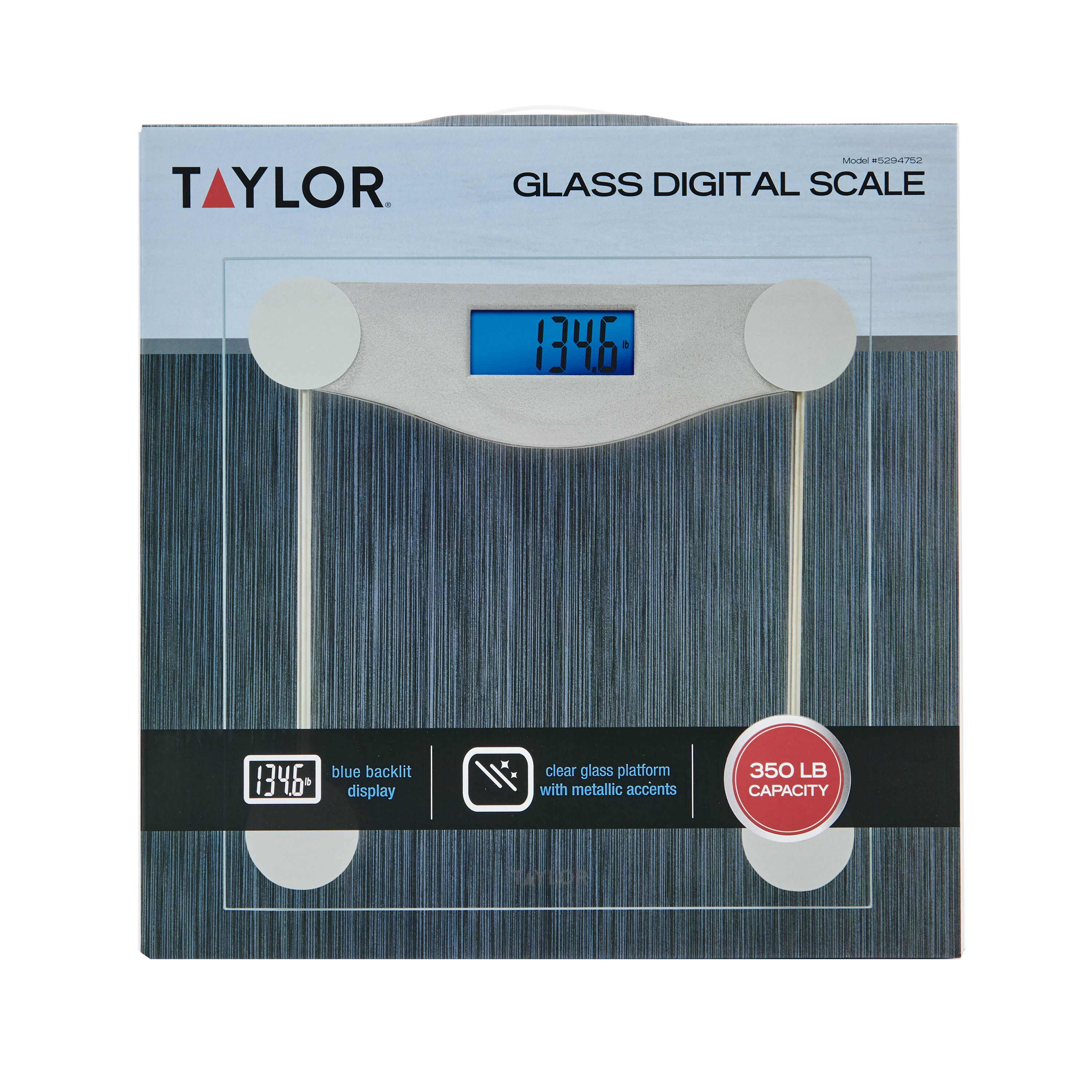 Taylor Digital Glass Body Weight Scale Silver and Clear