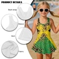 thumbnail image 4 of DISNIMO Jamaican Flag Leopard Print Girls Swimsuit One Piece Swimwear Skirted Hawaiian Summer Bathing Suit Sleeveless Quick Dry Swim Dress Size 7-8, 4 of 8