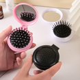 thumbnail image 1 of 2 cepillos de pelo plegables de viaje con espejo, redondo, portátil, plegable, cepillo de pelo de bolsillo, mini masaje de cabello, espejo compacto con peine, tamaño de viaje para hombres, mujeres y n, 1 of 5