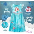 thumbnail image 4 of Disney Girls' Toddler Princess Fantasy Nightgown, Ariel Ocean Dreams, 3T, 4 of 6