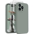 thumbnail image 2 of FireNova Funda diseñada para iPhone 15 Pro, funda de silicona mejorada [protección de cámara] con [2 protectores de pantalla], forro interior de microfibra suave antiarañazos, 6,1 pulgadas, verde Calk, 2 of 4