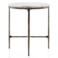 thumbnail image 2 of Aureum Modern Genuine Marble Top End Table with Metal Frame, White and Dark Bronze, 2 of 9