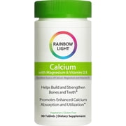 Rainbow Light Food-Based Calcium | Calcium, Magnesium, and Vitamin D Multivitamin Supplement | 500 IU Vitamin D3 | 90 Tablets
