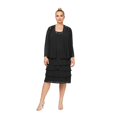 thumbnail image 1 of S.L.Fashions Veste en Chiffon à Paillettes pour Femmes Grande Taille, Robe d'Occasion Spéciale, Noir, 16 Plus, 1 of 4
