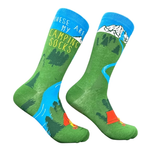 These Are My Camping Socks Funny Sarcastic Outdoors Graphic Novelty Footwear For Men