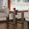 thumbnail image 1 of Caleb Grey Wood Side End Table with Glass Shelf, 1 of 8
