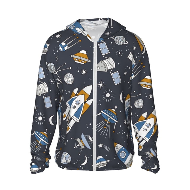 Vsdgher Sweat à Capuche Imprimé Voitures Spatiales pour Hommes Femmes, Manches Longues Protection Solaire Pêche pour Course Natation-TTG