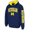 thumbnail image 2 of Youth Colosseum Navy Michigan Wolverines 2-Hit Team Pullover Hoodie, 2 of 4