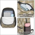thumbnail image 4 of Brown and White Checkered Pattern 17" School Backpacks for Teens,Waterproof Oxford Fabric,S-Shape Padded Straps for School,Travel,Hiking,Camping, 4 of 6